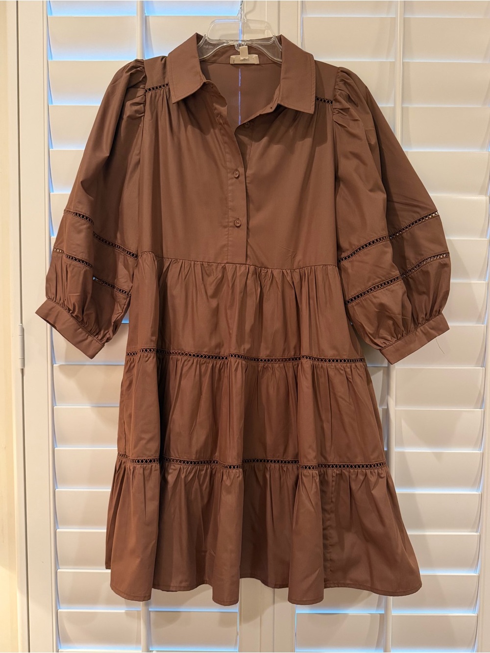 entro Brown Tiered Dress, size Small